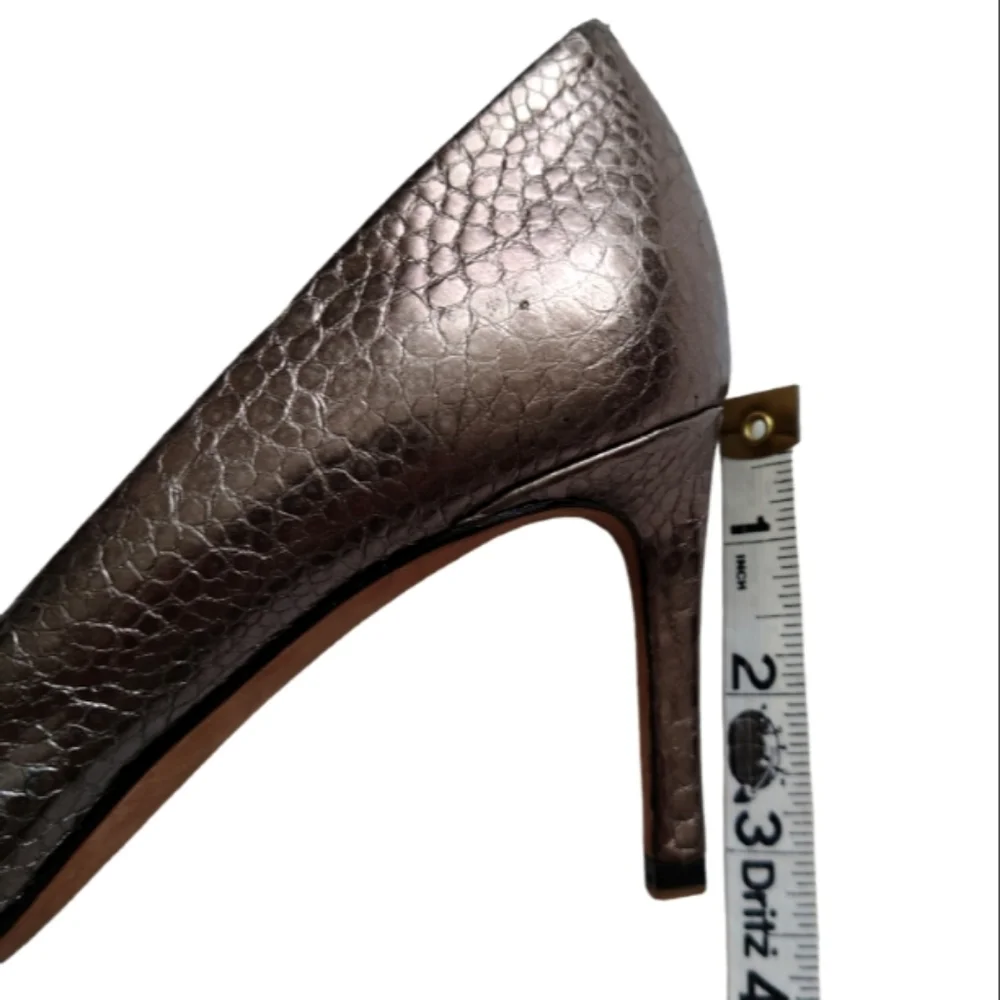 ELIE TAHARI Metallic Pumps Stilleto Heel Classic Snake Print size 37